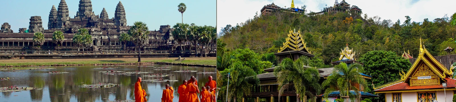 Split production image showing Cambodia on the left and Thailand on the right